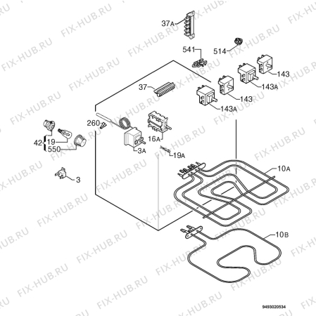 Взрыв-схема плиты (духовки) Zanussi ZHN725X - Схема узла Electrical equipment 268